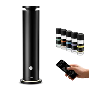Waterless Diffuser, Scent Diffuser Discovery Kit Covers up to 1500 sq ft, Cold-Air Aromatherapy Diffuser for Home, 4th of July Party & Summer Deal, Plug-in Not Rechargeable, Remote Control, Night Light, Timer & 5 Essential Oils Included