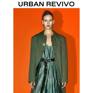 URBAN REVIVO Ladies' Design Sense Waist-Shrinking Coat UWA140002