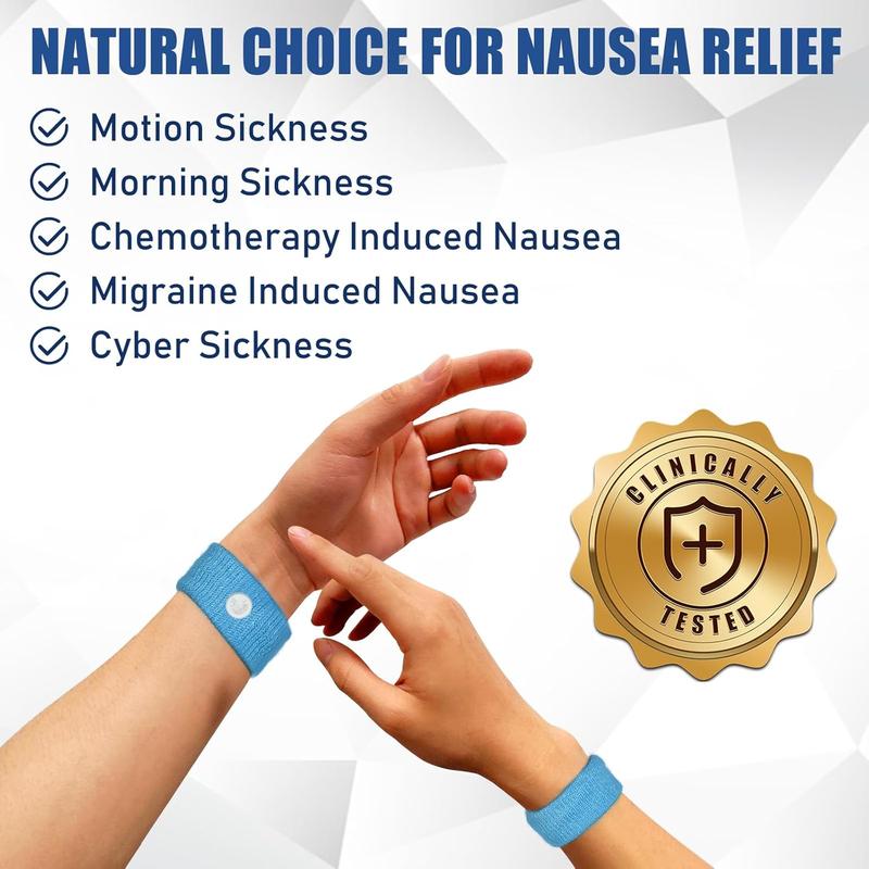 Motion Sickness Bands Anti Nausea Wristband for Adult and Kids Morning Sickness  for Pregnant Women Acupressure Nausea  for Car, Sea, Air Sickness - 2 Pairs Grey, Grey relief breathable silicone ice cup