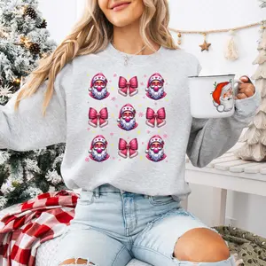 Santa Blowing Bubble Cute Pink Christmas Sublimation Crewneck Sweatshirt for Unisex Gift Noel Season CW043