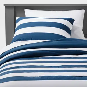 Rugby Stripe Cotton Comforter Set - Pillowfort