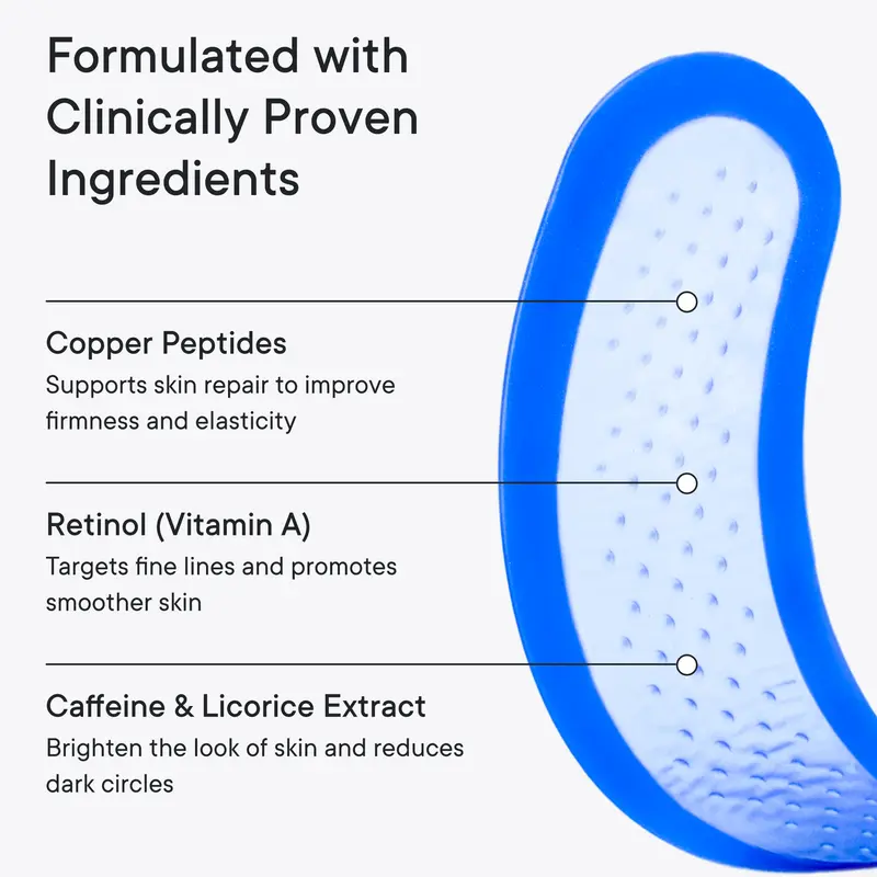 Qure Micro-Infusion Anti Wrinkle Patches for Smile Line, Frown lines, Under Eye Bags, Puffiness, Crow's Feet - Retinol, Niacinamide, Caffeine, Peptides - Dissolvable for Overnight Use - 8 Pairs 5