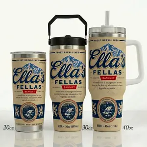 Ella’s Fellas Beer Can Tumbler, Custom Brewery Style Travel Mug, 20oz 30oz 40oz Insulated Tumbler, Beer Lover Gift, Stainless Steel Drinkware