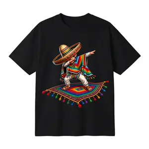 Unambiguous e-commerce product title for the provided T-shirt image:  **Cotton Unisex T-Shirt with Colorful Mexican Dab Graphic Print, Oversized Tee for Streetwear, Fun and Vibrant Everyday Outfit**