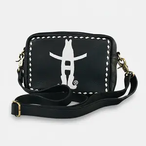 Midnight Rodeo Black Grain Leather Crossbody Bag