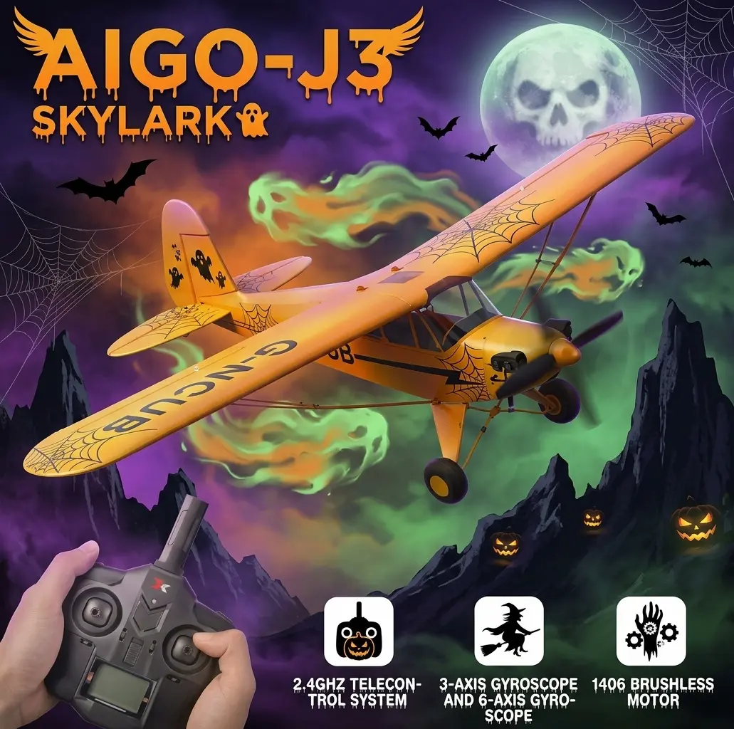 XKS 3D/6G Brushless RC Airplane with Auto-Return, Detachable Wings, 12 Min Flight & Anti-Lost System, Remote Control Flying Toy for Kids & Beginners, Halloween Gift for Boys