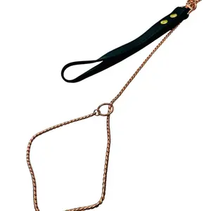 Boujee Pets Dog Training Leash Black Leather Handle , and Braided Design for Effective Dog Training and Control