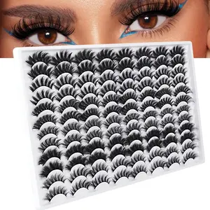 MAGEFY 48 Pairs False Eyelashes 6 Designs Mix Natural Long Fluffy Lashes Manga Amine Lashes Crosscriss Eye Lashes Extensions Cosmetic Makeup Tool for Beauty Daily Use Fluffy Eyelashes Cluster