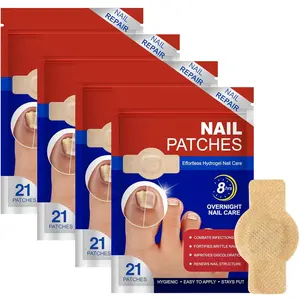 Fungal Nail Patches – 8-Hour Overnight Toenail Support for Nail Damage| Nighttime Repair Stickers 4 Pack (84 Paches)