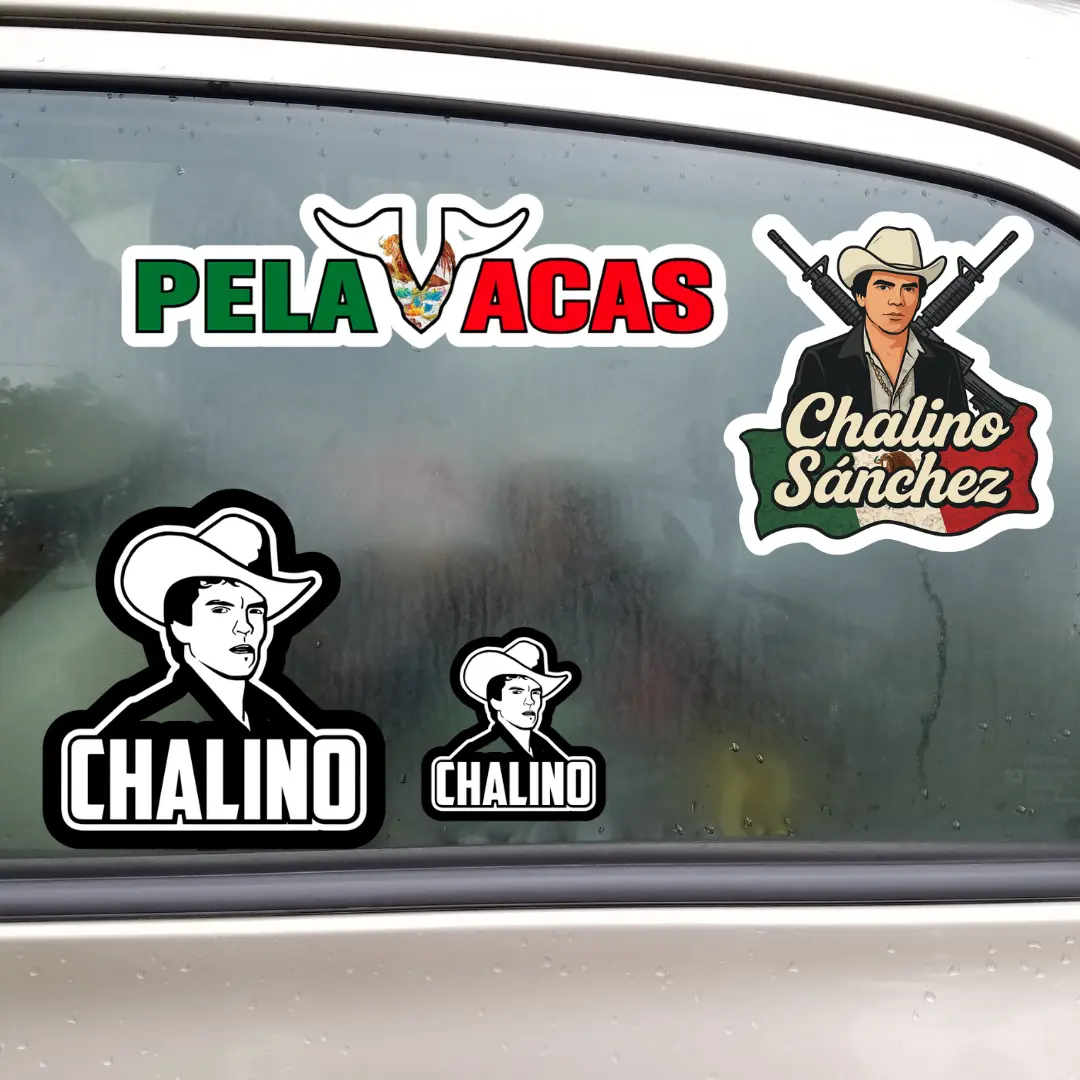 Chalino Sanchez 10 Die-Cut Outdoor Vinyl Weatherproof Car Stickers, Durable for Laptops, Helmets, Car Windows, Tumblers & Flat Surfaces, Ideal for Gifting, 10 Die-Cut Stickers