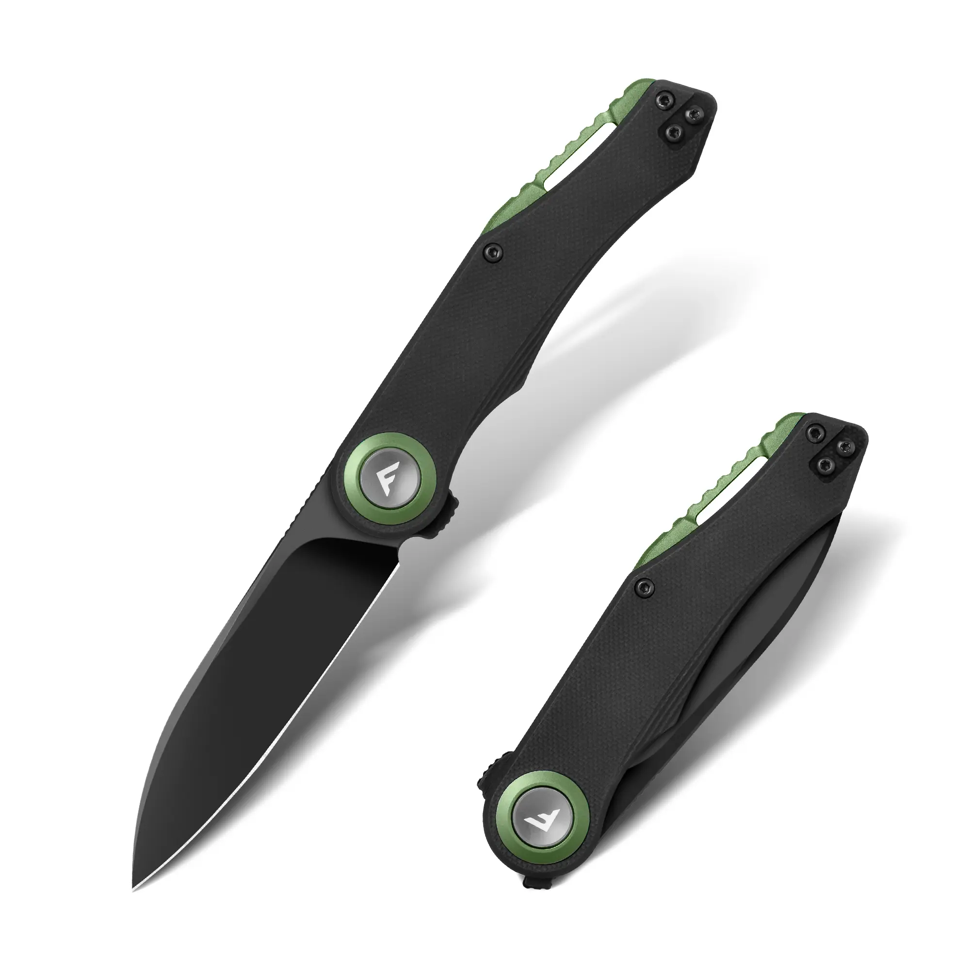 #summersale FLISSA Button Lock Folding Knife, 3.1" D2 Steel Blade EDC Pocket Knife with G10 Handle, Flipper, Belt Clip, Bearings for Outdoor Camping, Hiking, Fishing, Hunting, Gift for Men & Women