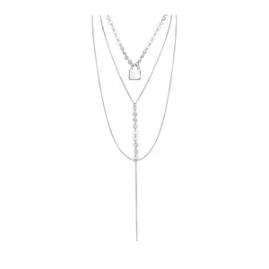 Steel by Design Layered Lock Station Necklace