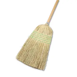 212 MAIN Parlor Broom, 42 in Wooden Handle, 5 Rows Yucca-Corn Fiber Bristles, Light Duty Home Care Tool for Concrete Sweeping, Bristle