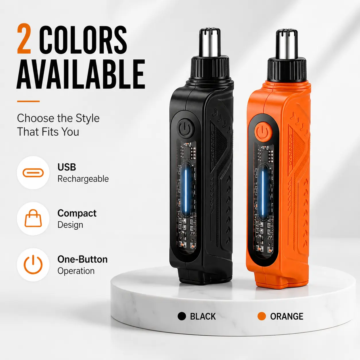 Mini Nose Hair Clipper - Lightweight Cordless USB Rechargeable Trimmer for Kitchen Daily Care, 360° Rotating Trimming Head, Push Button Operation, USB-C Charging with Cable, Compact Kitchen Grooming Essential, Cordless Nose Trimmer