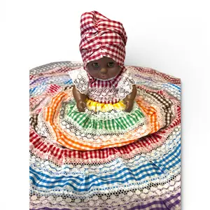 Oya Baby Doll Santeria 8" Inch Oya Orisha Muñequita / Muñeca Espiritual with Multicolor Dress & Headwrap – Afro-Caribbean Spiritual Altar Doll