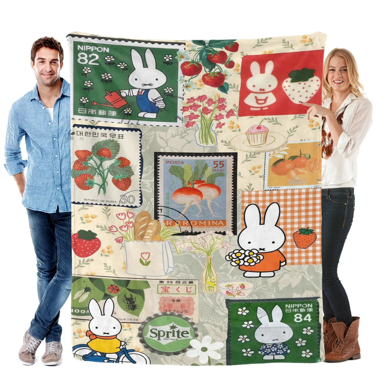 Miffy Cartoon Security Blanket for Toddlers Cuddle Friendly Rabbit Design Super Soft Machine Washable Cozy Companion for Playtime Naps All Seasons