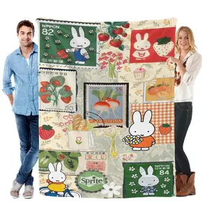 Miffy Cartoon Security Blanket for Toddlers Cuddle Friendly Rabbit Design Super Soft Machine Washable Cozy Companion for Playtime Naps All Seasons