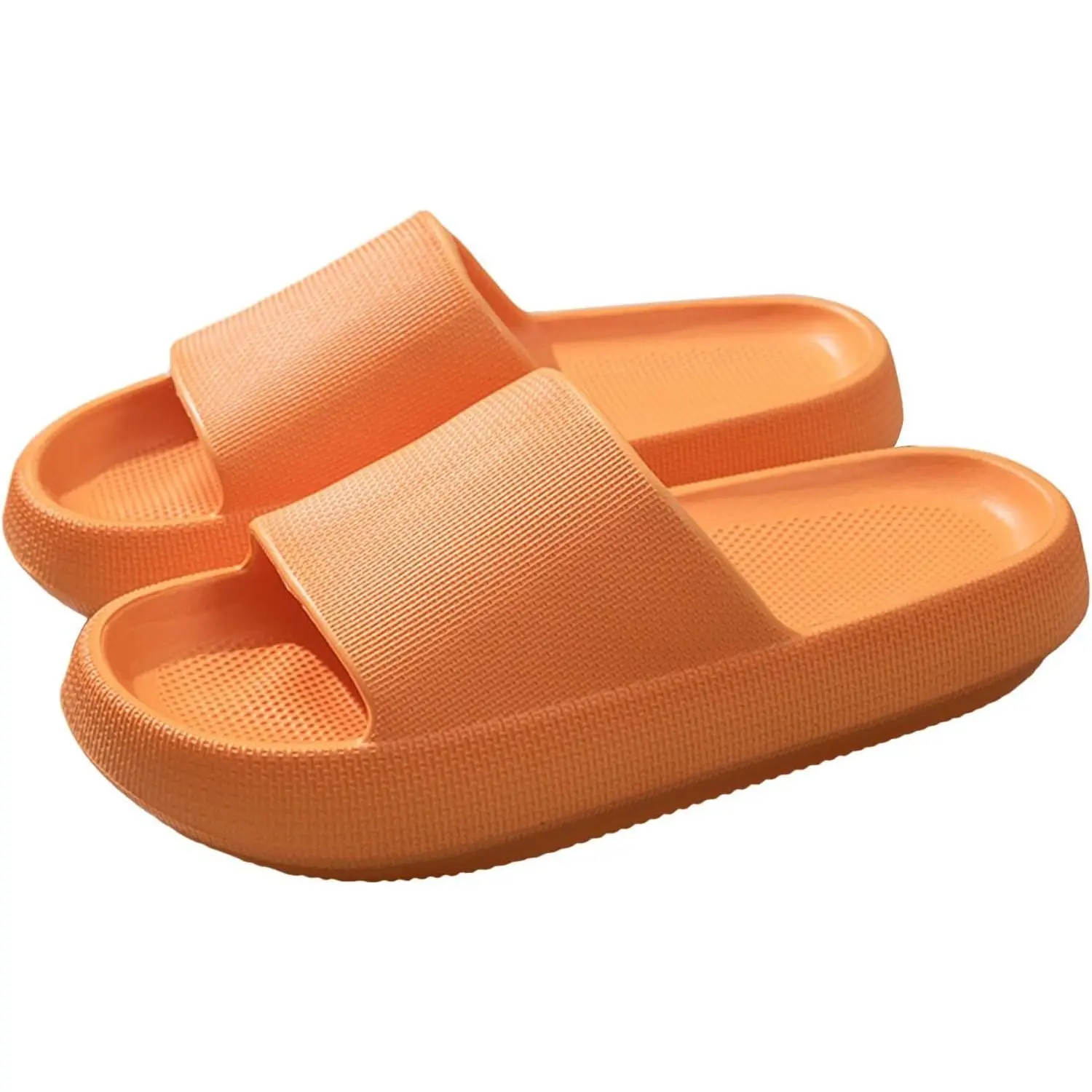 Women's Orange Platform Slides - Cloud-Lightweight Cozy Casual Slippers for Indoor Comfort, Footwear, Home Footwear, Flipflop, Shoe, Cozy Bedroom Slippers, House Slippers