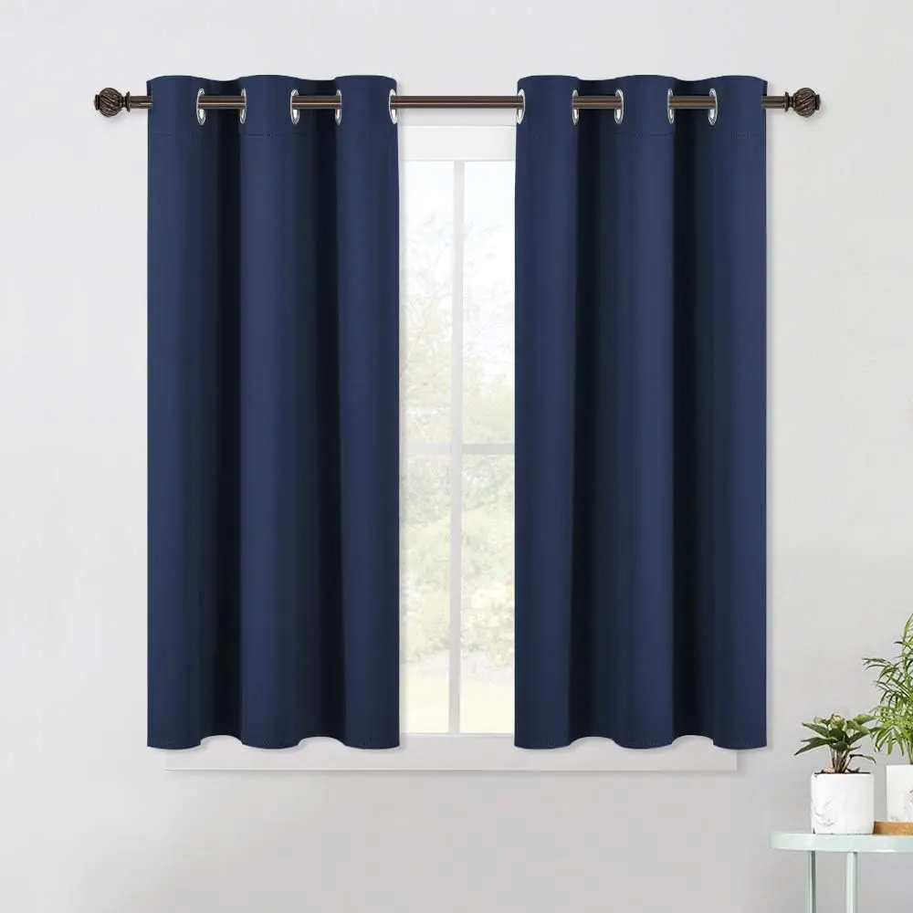 NICETOWN Navy Blackout Curtains - 42x45 Inch Grommet Top, All-Season Thermal Insulated, Heavy and Soft, Energy-Efficient, Fade Resistant Bedroom Drapes (1 Pair, Do Not Bleach), Machine Wash, Low Iron