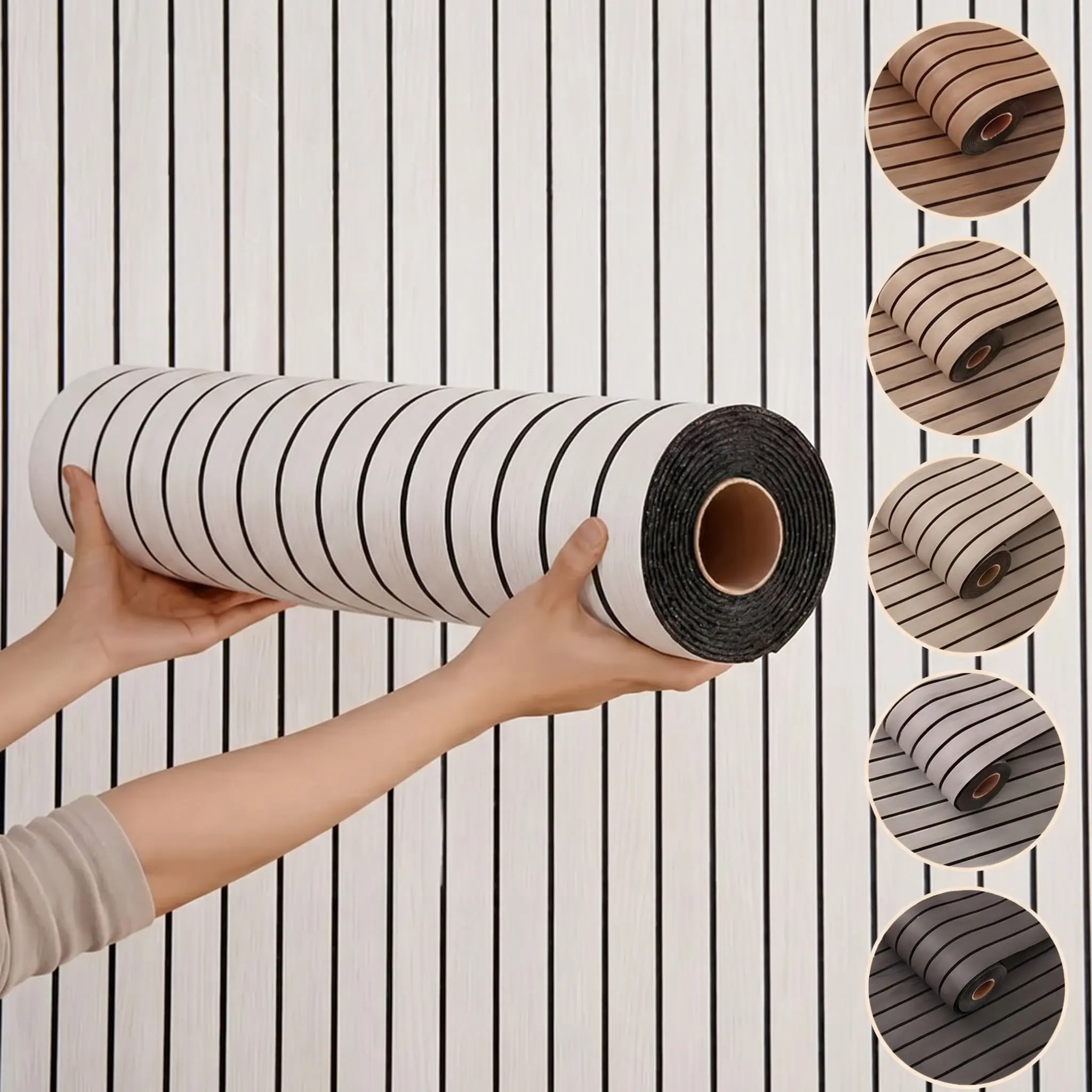 A roll of marble style self-adhesive wallpaper,15.75*118.11/23.62*118.11 inch, waterproof wall panels, oil resistantand easy to clean, suitable for decoration in livingrooms, bedrooms, bathrooms, kitchens, andstairs.