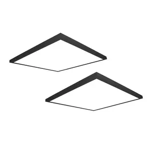 2 ft. x 2 ft. 4200 Lumen LED Flat Panel Ceiling Flush Mount Light, Black/White, 2-Pack