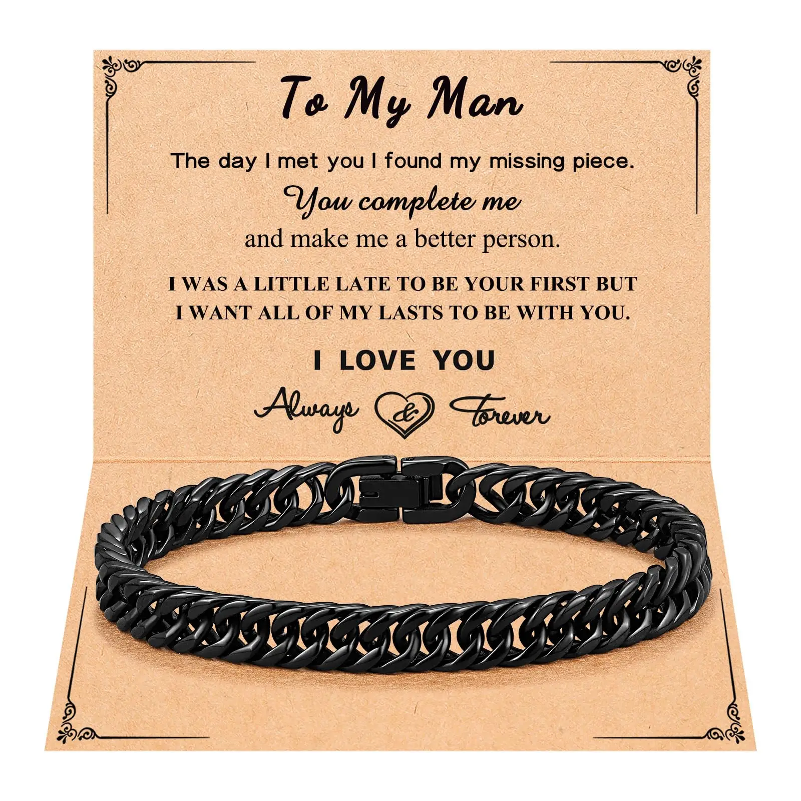 Stainless Steel Cuban Link Chain Bracelets for Men Teenage Teen Boys Gift ideas for Son Grandson Husband Boyfriend Brother Birthday Christmas Annivers