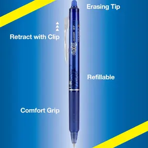 PILOT FriXion Clicker Erasable, Refillable & Retractable Gel Ink Pens, Extra Fine Point, Assorted Color Inks, 7-Pack Pouch (32509 Gelly Roll Pens Rainbow Pens Set