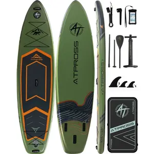 [Spring Glow Up] 10'6''x33'' Inflatable Stand Up Paddle Board, 400lbs Extra Wide Stand Up Paddleboard with Anti-Slip EVA Deck, Premium SUP Accessories Kit, Non-Slip Stable Deck Boat for Yoga Fishing Surf