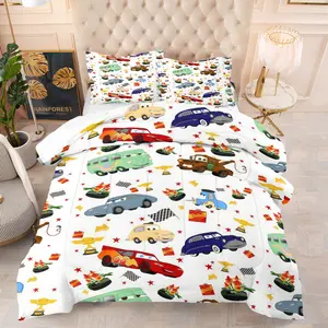 1/2 Pcs Cars Themed Duvet Set: This Warm and Cozy Bedding Set Features Cool Car Patterns, Making it a Perfect Gift For Children. Pillow Insert Not Included.