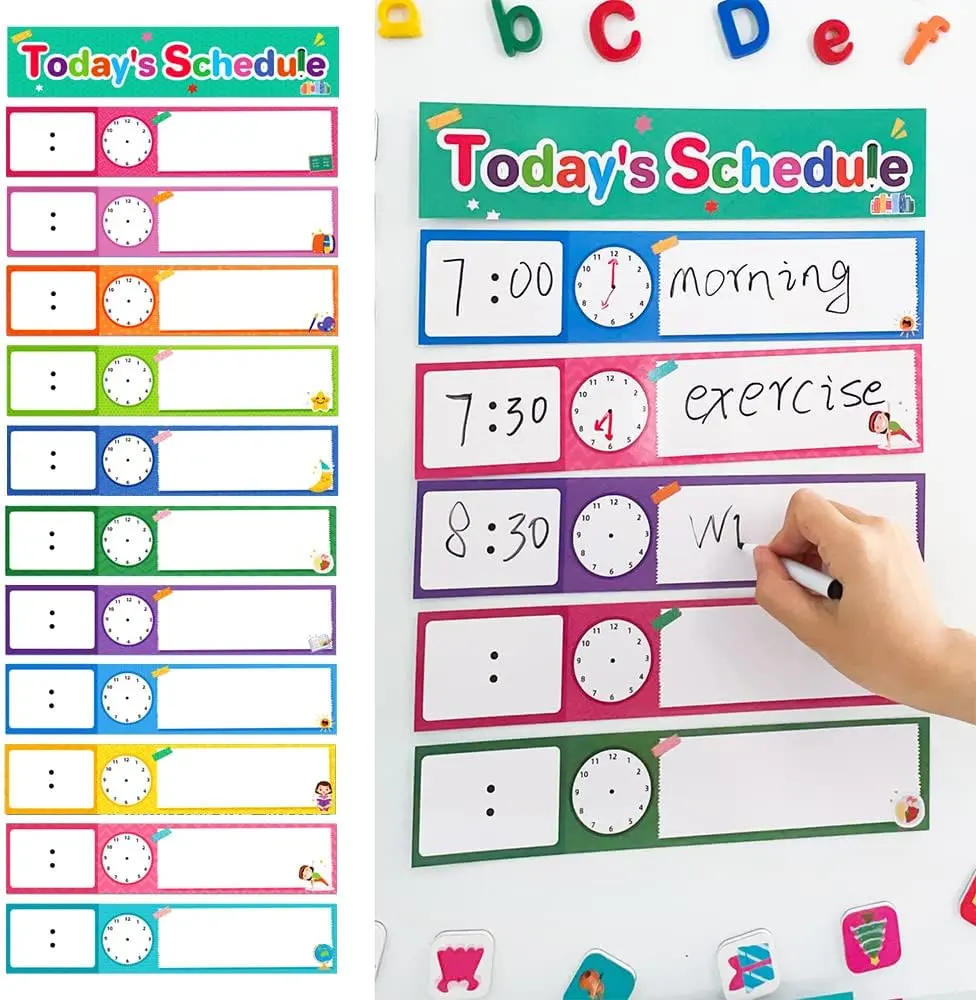 12 count Daily Routines Schedule Cards, Schedule Pocket Chart Add-ons ...