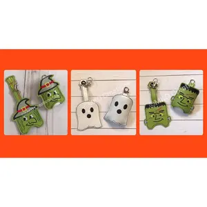 Ghost or Frankenstein or Witch Key chain hand sanitizer holder w/o 1 oz. hand sanitizer | key chain for 1 oz hand sanitizers (not included )