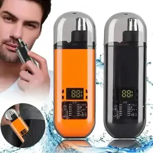Rechargeable Nose & Ear Hair Trimmer – LED Digital Display, Painless Double-Edged Blade, IPX7 Waterproof, USB Charging, Portable Grooming Tool for Men & Women
