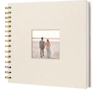 Vienrose 8 x 8 Inch Scrapbook Photo Album Linen Cover 20 Sheets/ 40 Pages, Hardcover Kraft White Pages Memory Book, for Travel Wedding Guest Book Christmas Baby Shower Fits 4x6 & Instant Photos, Beige