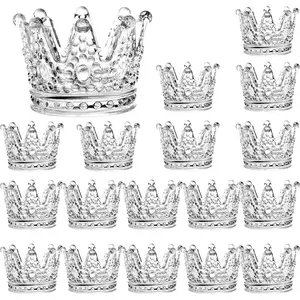 18 Pack Tealight Candle Holder, Glass Crown Candle Holder,  Votive Candle Stand for Dining Table Centerpiece  Decor Wedding Part