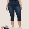 BloomChic Pull-On Stretchy Waist Skinny-Fit Capri Jeans 【M-6XL】