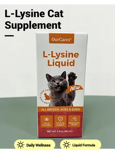 OURCARES L-Lysine Nutritional Drops for Cats Liquid Formula Supports Daily Wellness & Overall Vitality 2 fl oz