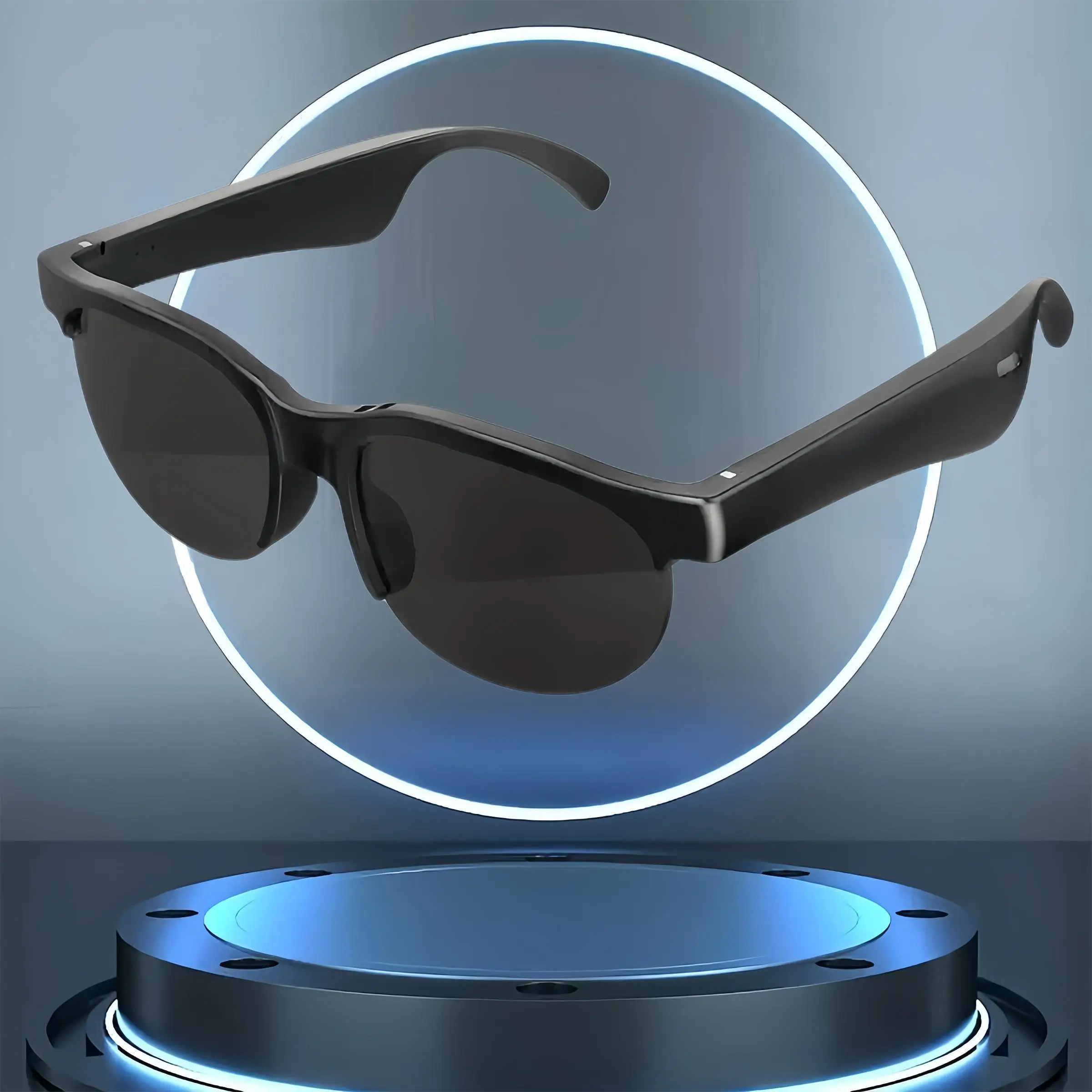 Wireless Smart Glasses, Multifunctional Wireless Smart Glasses with Headset Function, Fashionable Lightweight Smart Glasses for Driving, Halloween/Chr