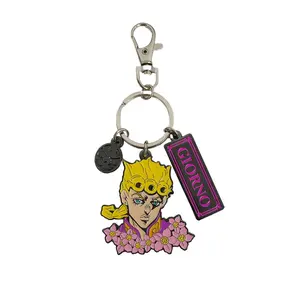 Jojo's Bizarre Adventure S4 - Giorno Giovanna Flower Three Charm Keychain