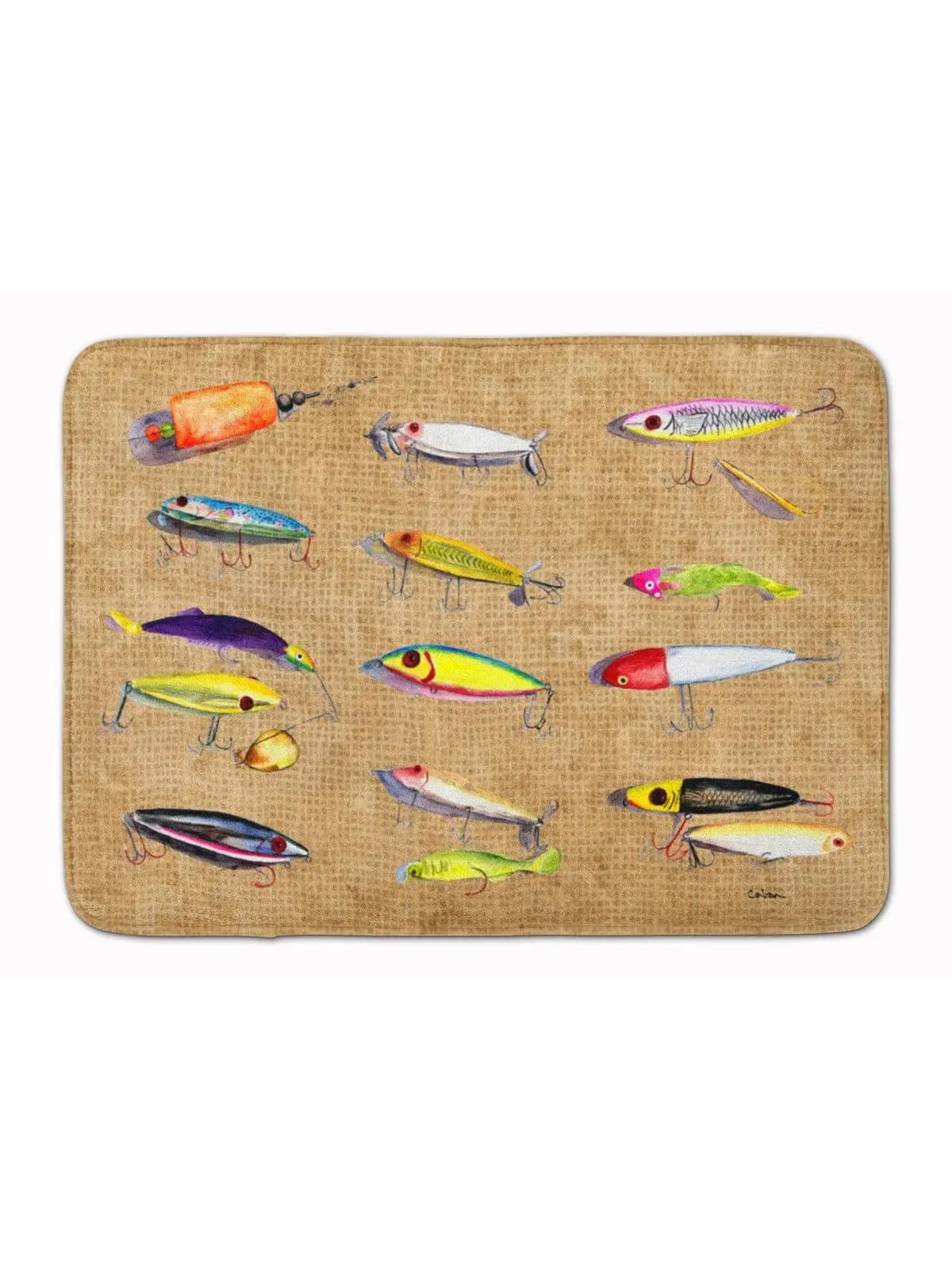 Carolines Treasures 8796RUG Fishing Lures Full-Cushion Memory Foam Mat, 19" h x 0.25" w x 27", Machine Washable, Dyed Into Fibers, Dry in Low Temp