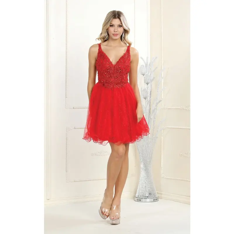open lace back dress K1) Beautiful Mini Quince matched with (LIVE 6) – MODA USA main image 0