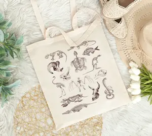 Animal Skeleton Tote Bag Dark Academia Tote Bag Goth Tote Bag Aesthetic Trendy Tote Bag Reusable Bag Gothic Bag Artsy Bag Biology Tote Bag