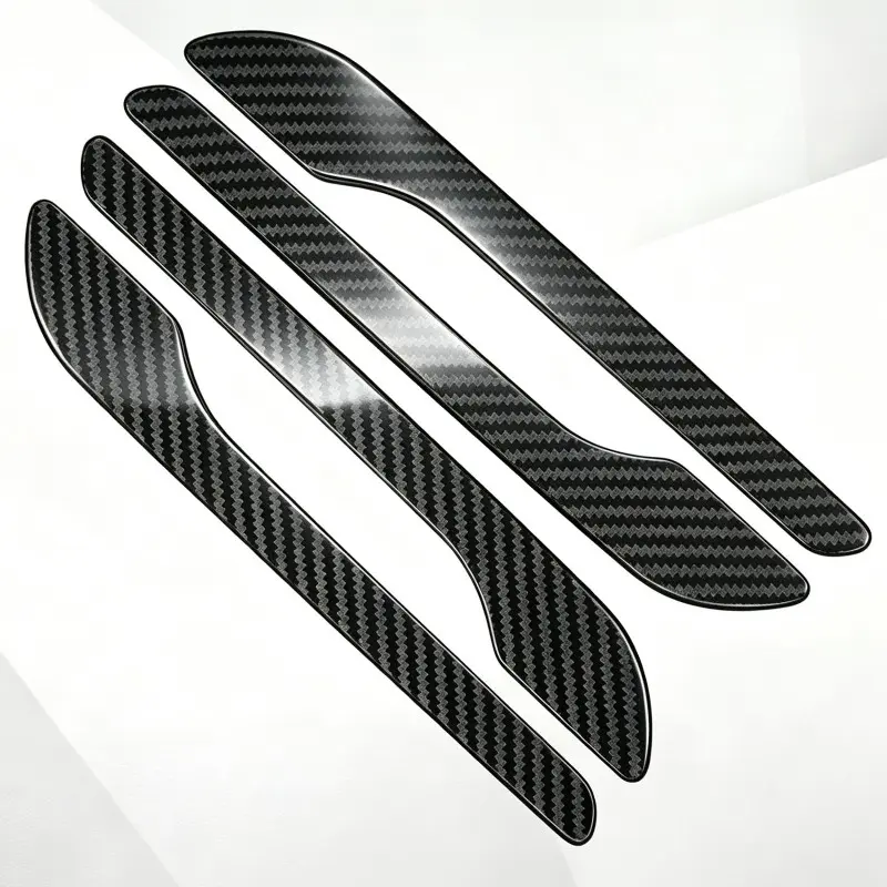 4PCS ABS Plastic Carbon Fiber Door Handle Cover Sticker Set, Protective Wrap Decorative Trim for Tesla Model 3/Y/YL 2017-2026 Highland Juniper Exterior Accessories