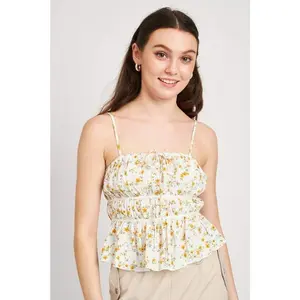 PRINTED CAMI CROPPED TOP