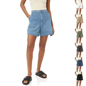 Danedvi Women's Casual Jean Shorts High Waisted Denim Shorts Wide Leg Summer Shorts with Pockets