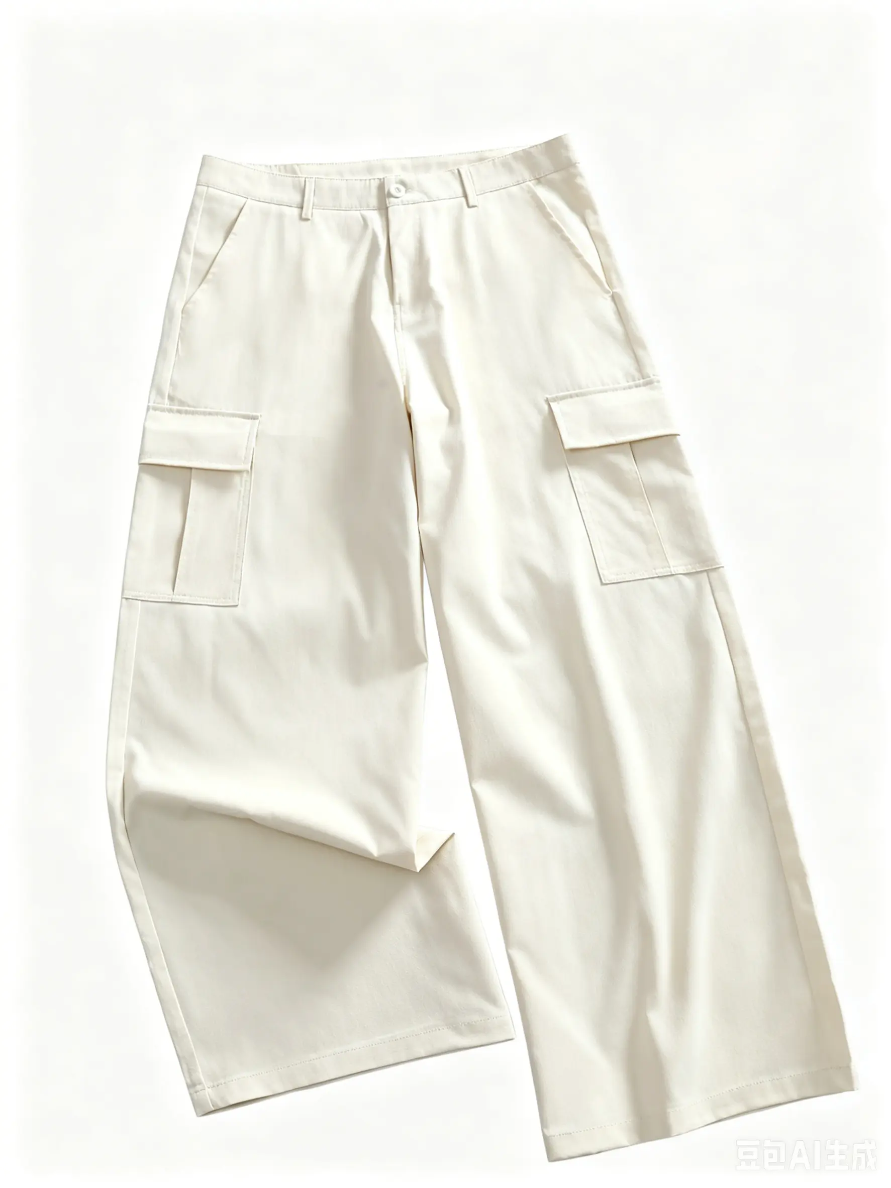 Unisex Wide Leg Cargo Pants in Cream Heavyweight Twill, Vintage Workwear Style with a Relaxed Fit for Minimalist Streetwear & Casual Office, Tops, Sneakers