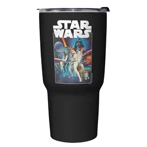 Star Wars Classic Printed Signature Poster Stainless Steel Insulated Tumbler - Portable, Leakproof, Lid-Included Kitchenware Drinkware Glass