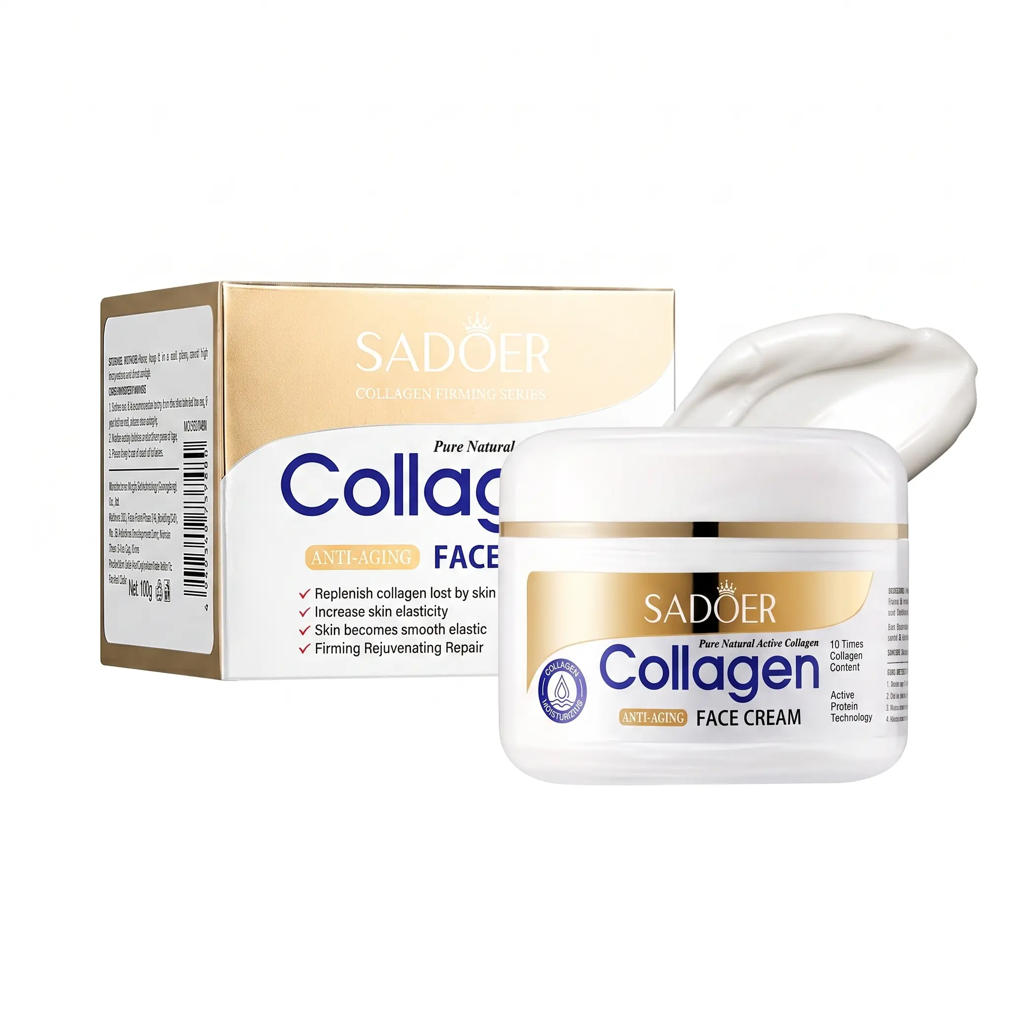 SADOER Collagen Face korean Cream – Lightweight Non-Greasy Daily facial lotion Moisturizer, Silky Smooth for All Skin Types sensitive hydration