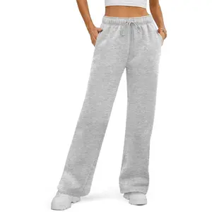 ATHMILE Womens Sweatpants 2025 Fall Baggy Wide Leg Sweatpant Fleece Lined Straight Leg Sweat Pants