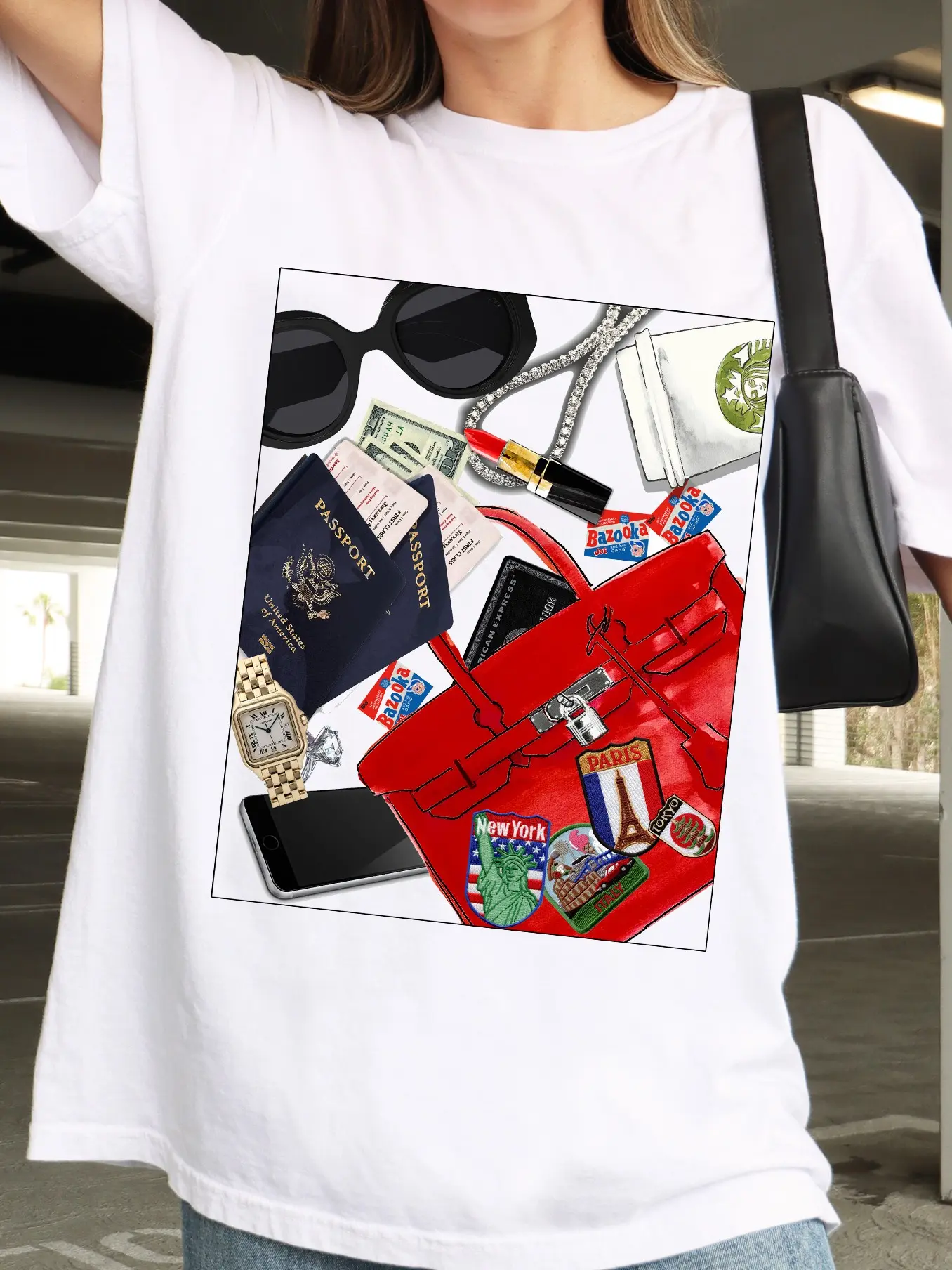 ByJodiPedri Travel Diva Made-To-Order Tee or Sweatshirt Top Womenswear Tshirt Summer Streetwear Comfort Casual Comfortable Print Style Unisex White Crewneck