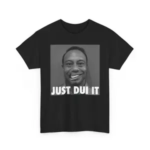 Men's Tiger Woods Mugshot Just D.U.I It Funny Shirt, Legend Golf Shirt, Double - Sided Design, Perfect For Casual Daily Wear And Fans